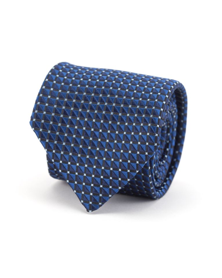 Hollywood Suit Navy Micro Windowpane Dotted Tie