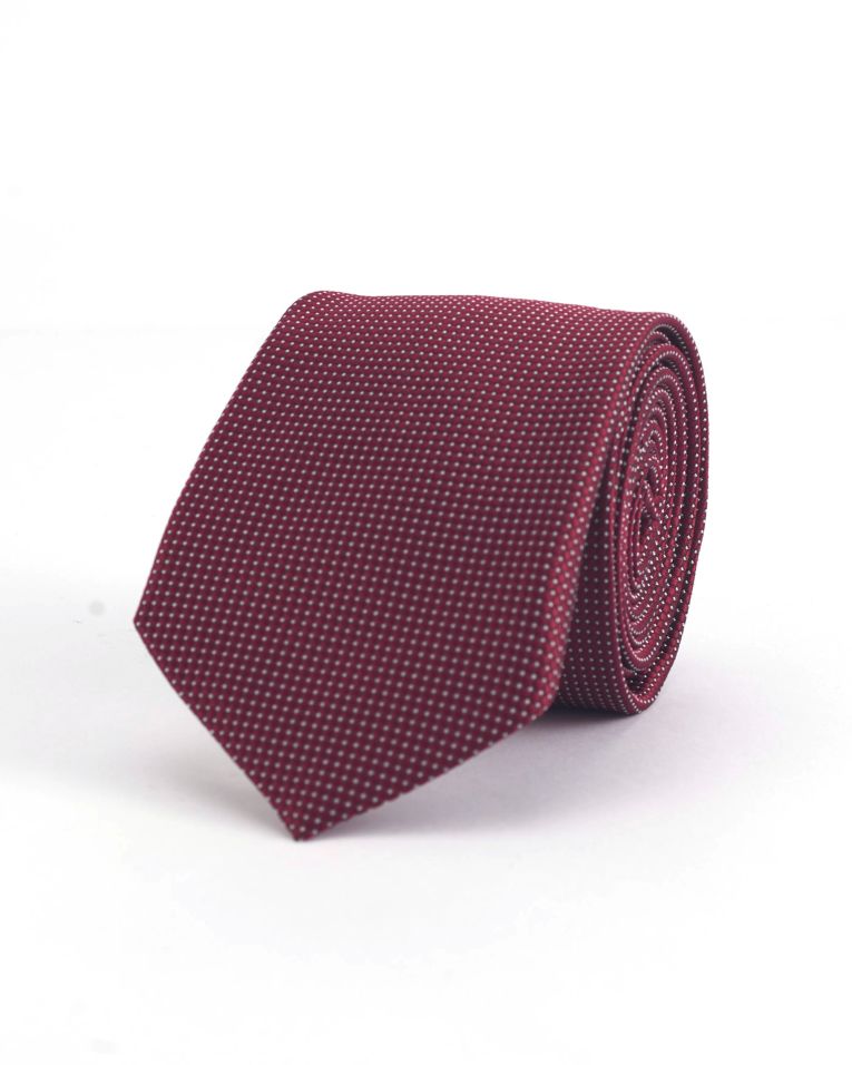 Holllywood Suit Burgundy Textured Micro Polka Dot Tie