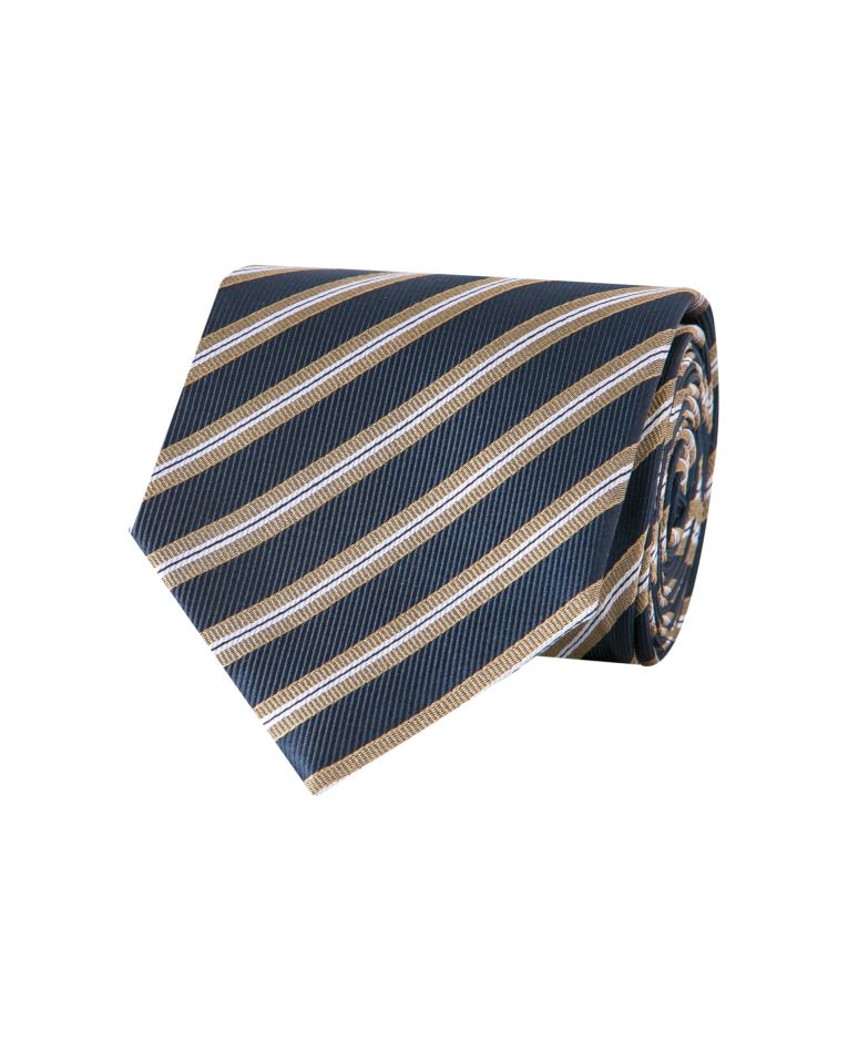 Giorgio Cosani Gold Regimental Stripe Silk Tie