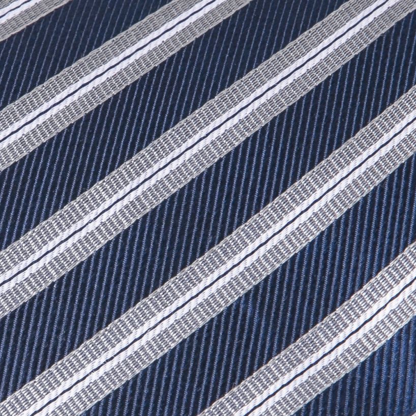 Giorgio Cosani Silver Regimental Stripe Silk Tie