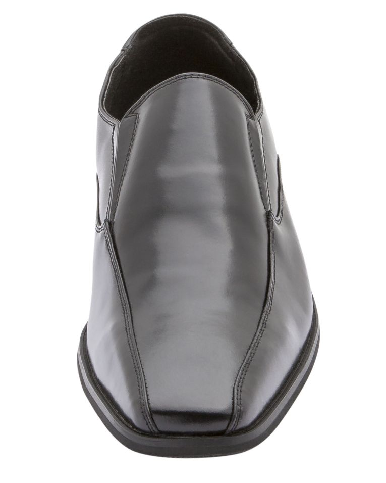 Zota Leather Bicycle Toe Black Loafer