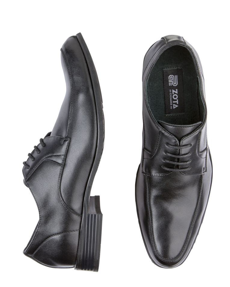 Zota Leather Casual Dress Black Shoe