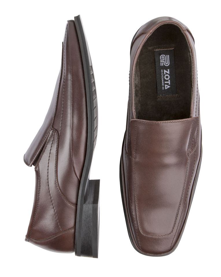 Zota Leather Moc Toe Brown Loafer