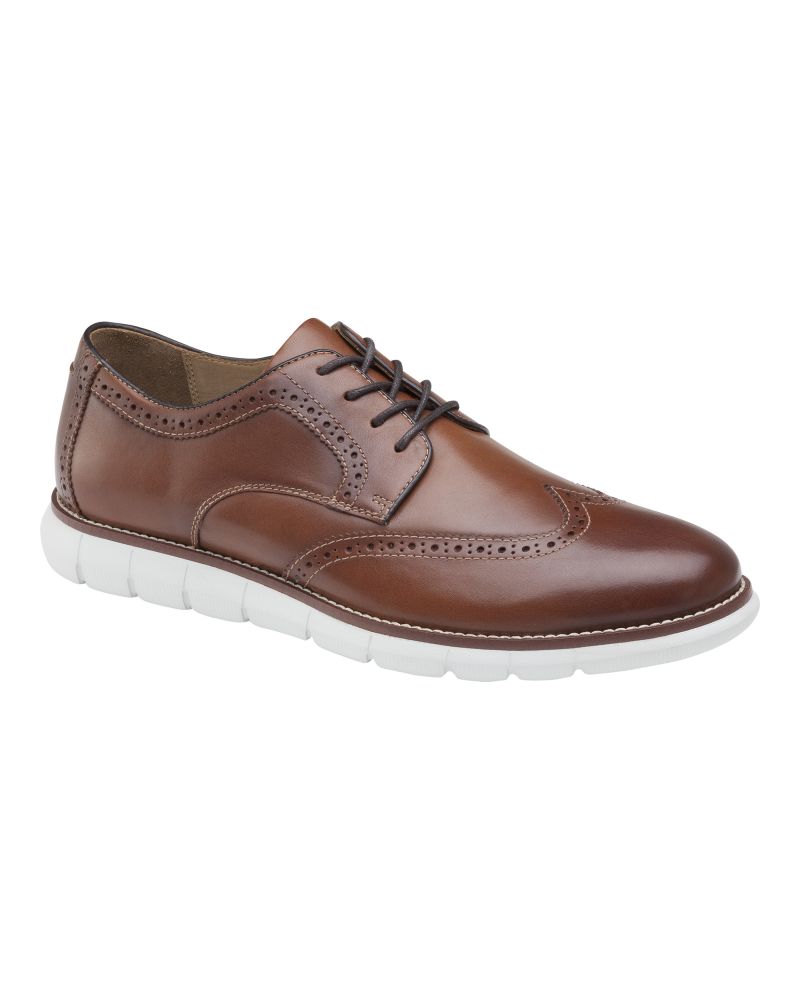 Johnston & Murphy Leather Holden Wingtip Toe Tan Shoe