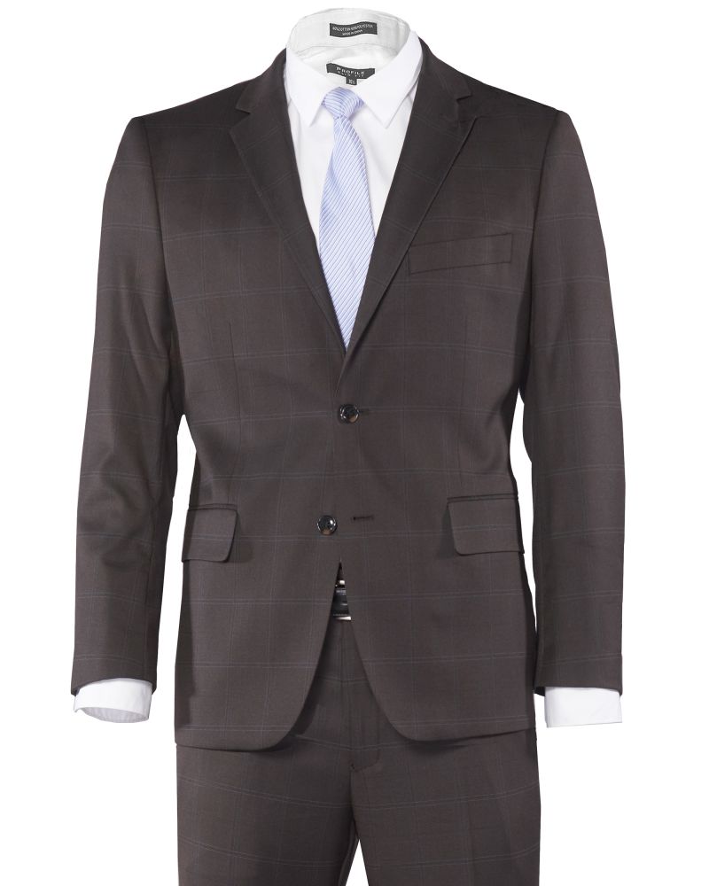 Hollywood Suit Brown Windowpane Modern Fit Suit