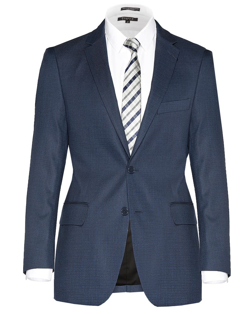 Hollywood Suit Navy Mini Check Modern Fit Suit