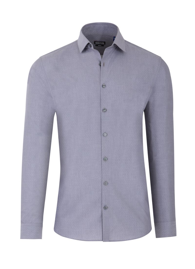 Kenneth Cole Reaction Slim Fit Dotted Grey Dress Shirt