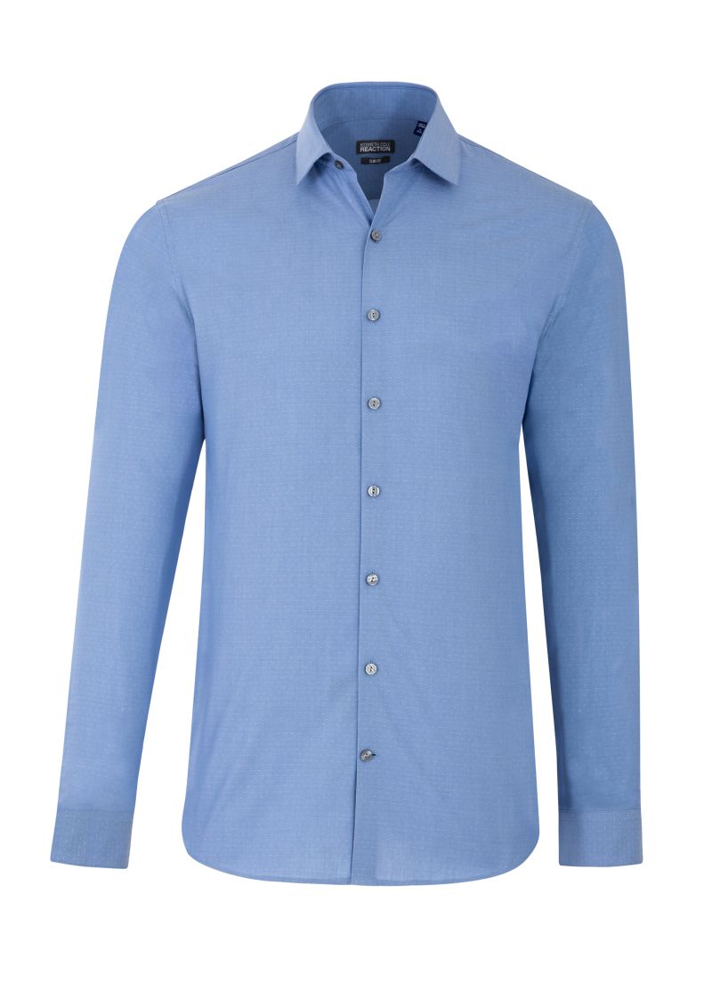 Kenneth Cole Reaction Slim Fit Dotted Blue Dress Shirt