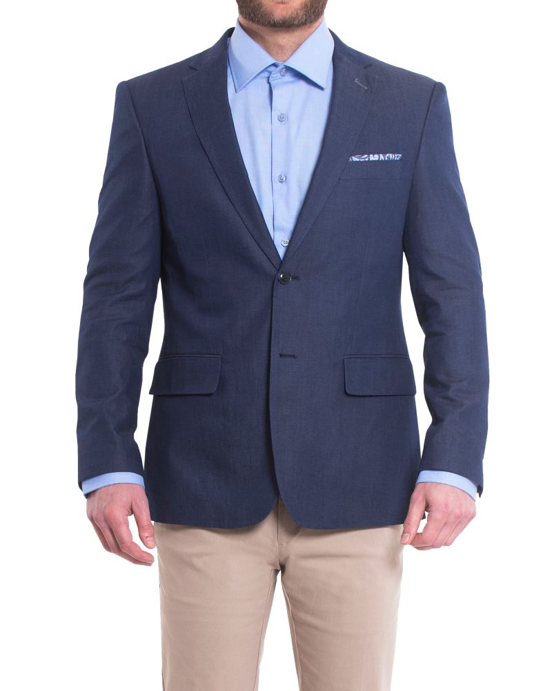 Hollywood Suit Blue Modern Fit Cotton Sport Coat