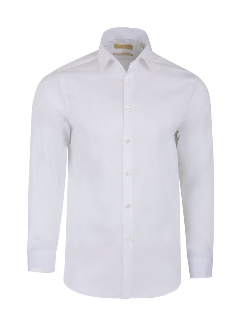 Michael Kors Slim Fit Solid White Dress Shirt