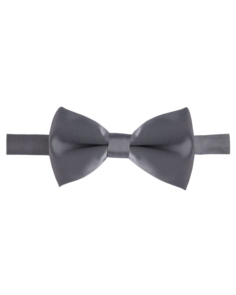Angelo Rossi Charcoal Satin Bow Tie