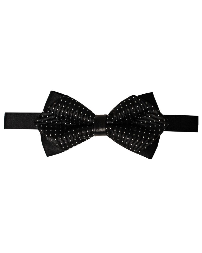 Hollywood Suit Black Dotted Bow Tie