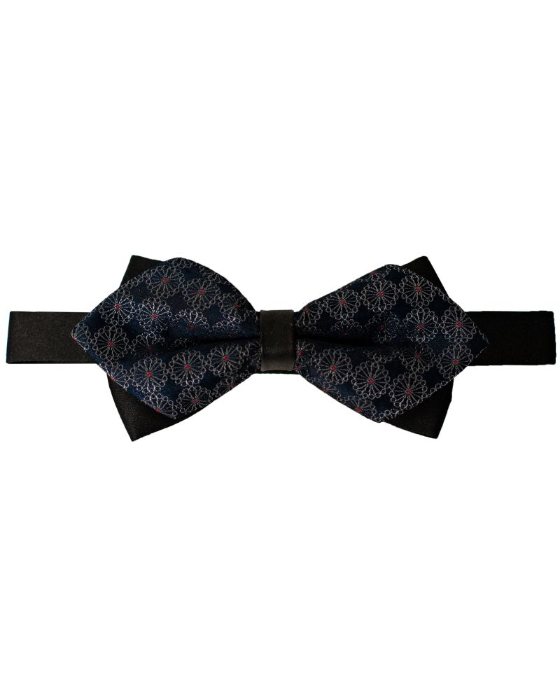 Hollywood Suit Navy Geometric Bow Tie