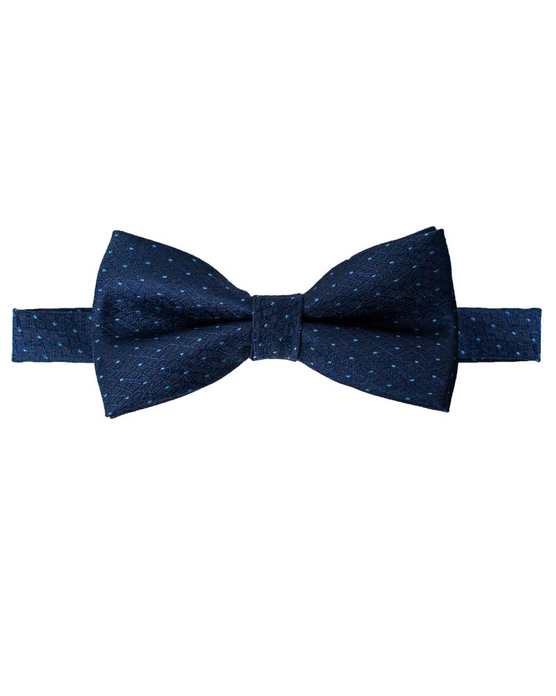 Hollywood Suit Navy & Sky Blue Dotted Bow Tie