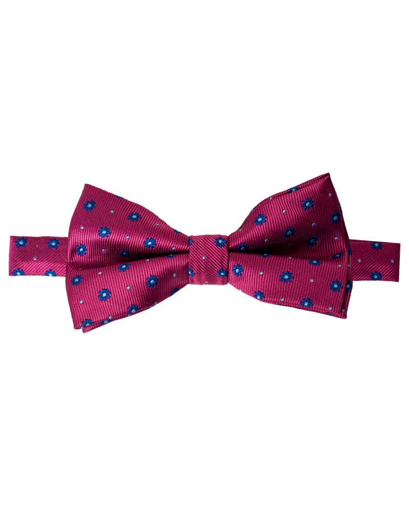 Hollywood Suit Magenta & Blue Floral Bow Tie