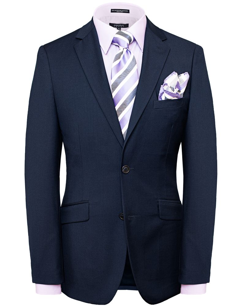 Hollywood Suit Solid Navy Stretch Slim Fit Suit