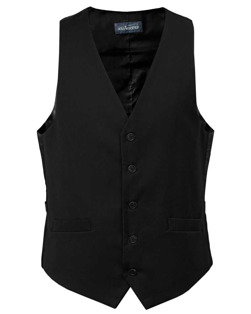 Hollywood Suit Black Tic Weave Modern Fit Vest