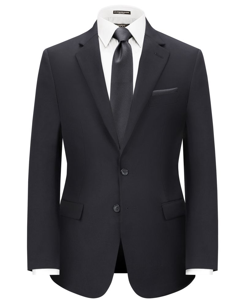 Hollywood Suit Solid Black Performance Wool Modern Fit Suit