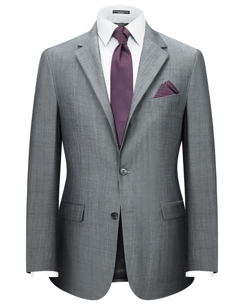Hollywood Suit Grey Birdseye Performance Wool Tailored Fit Suit