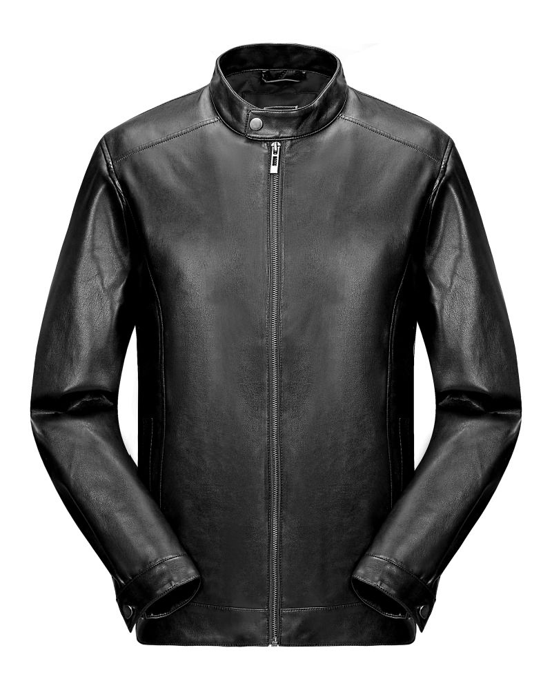 George Austin Smooth Black Vegan Leather Jacket