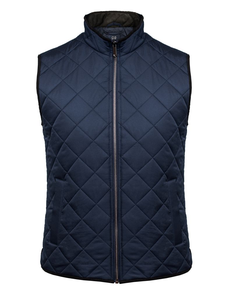 George Austin Blue & Black Water Resistant Quilt Stitch Vest