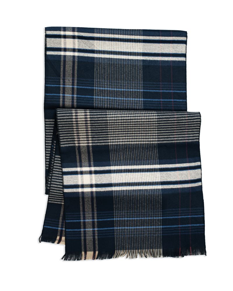 Hollywood Suit Navy Plaid Men's Scarf