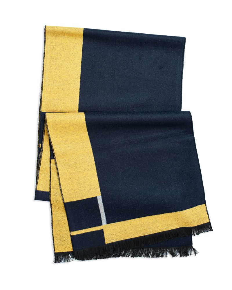 Hollywood Suit Yellow & Navy Colorblock Men's Scarf