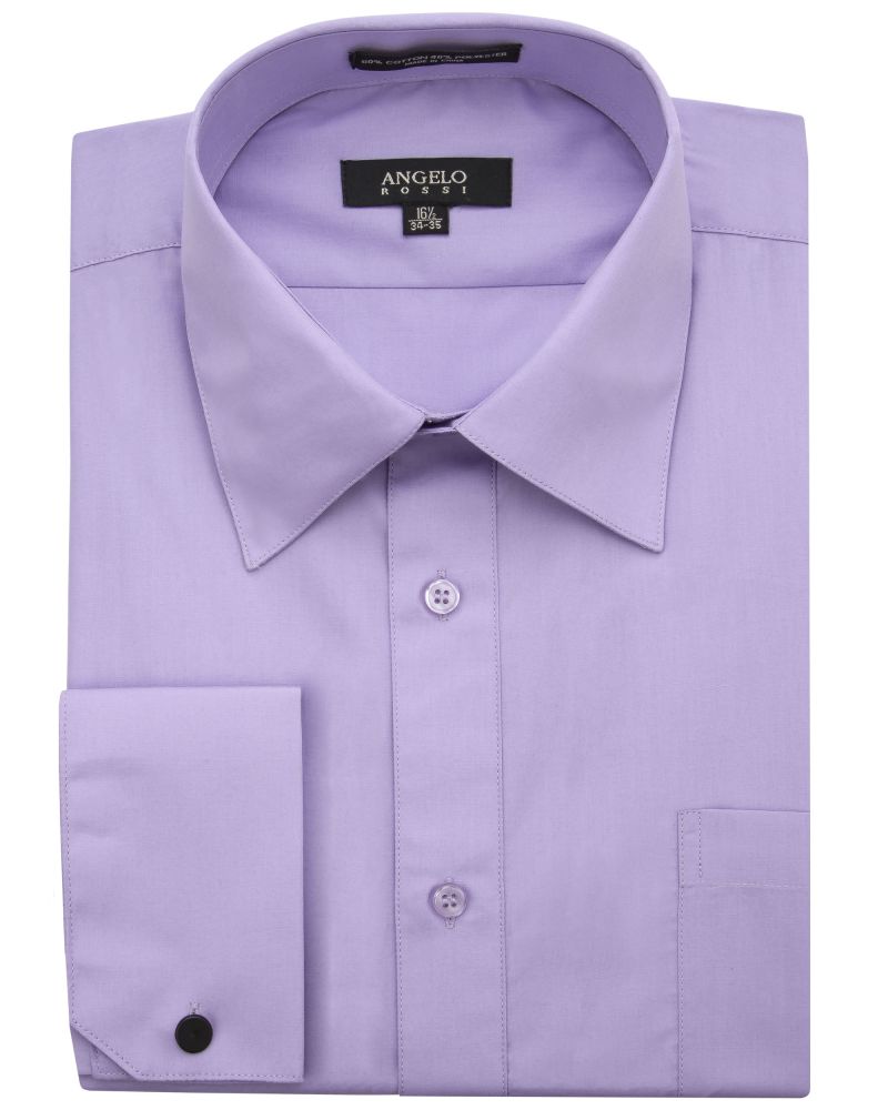 Angelo Rossi Lavender French Cuff Modern Fit Dress Shirt
