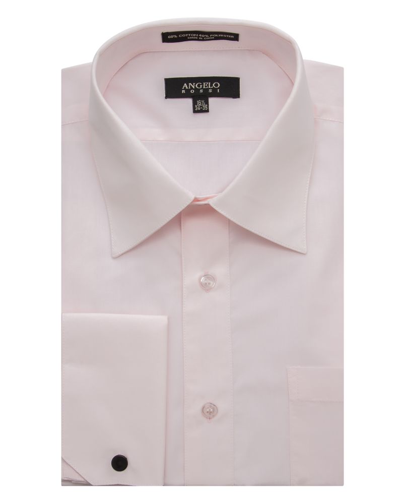 Angelo Rossi Pink French Cuff Modern Fit Dress Shirt