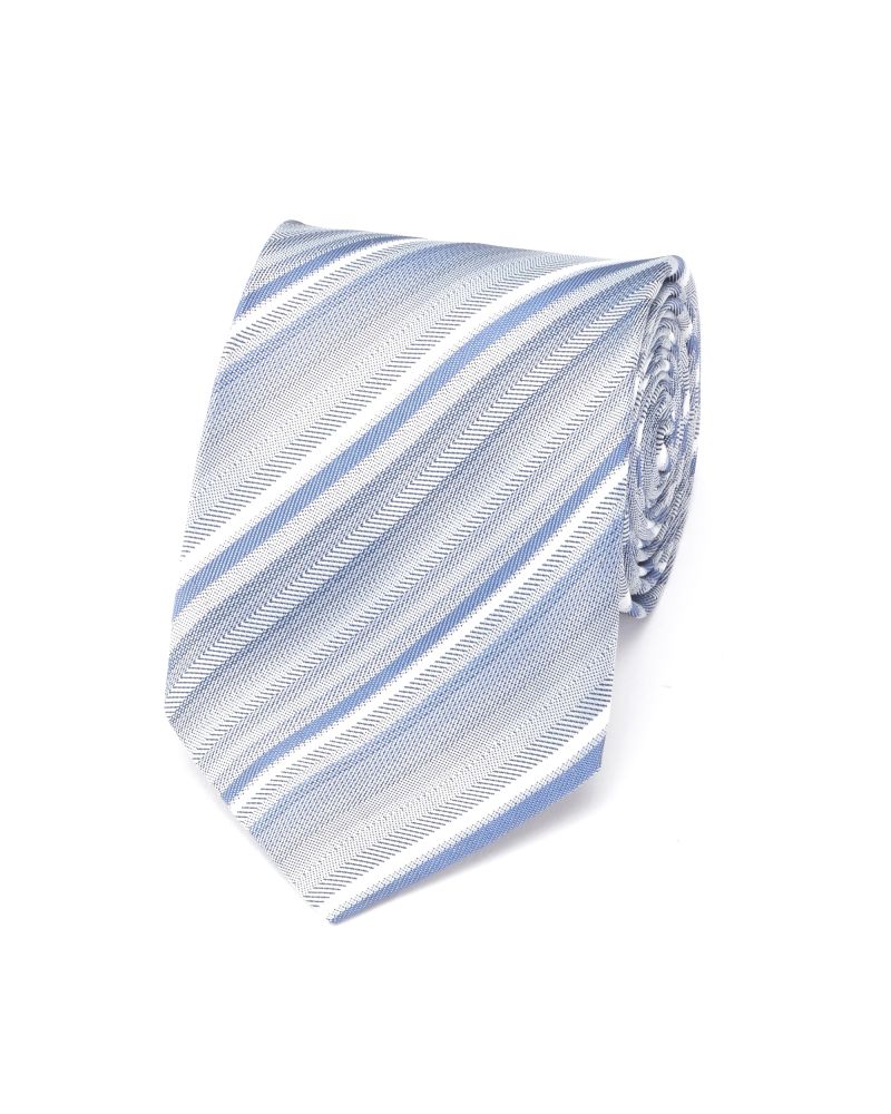 Angelo Rossi Multi-line Herringbone Blue Tie