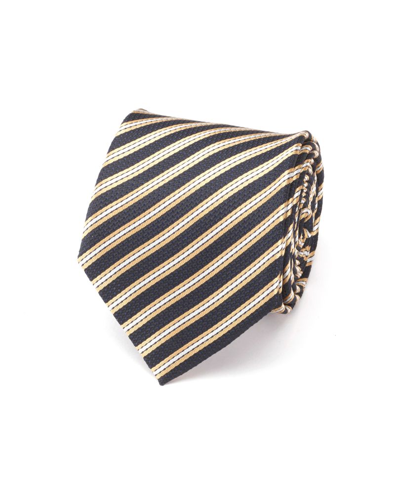 Angelo Rossi Yellow Multi Stripe Narrow Tie