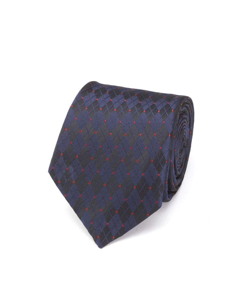 Angelo Rossi Red Dotted Argyle Tie