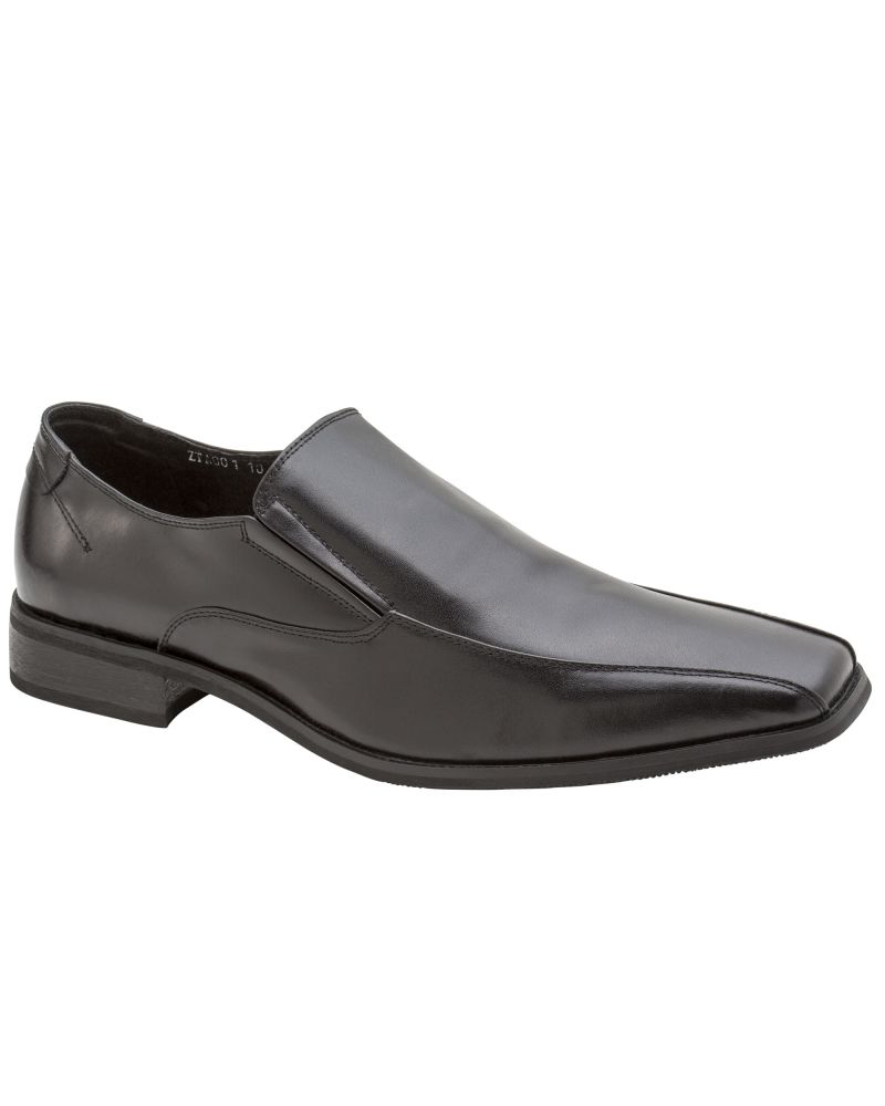 Zota Leather Bicycle Toe Black Loafer