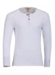George Austin White Long Sleeve Button Henley Jersey Shirt