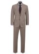 Cosani Solid Modern Fit Wool Taupe Suit