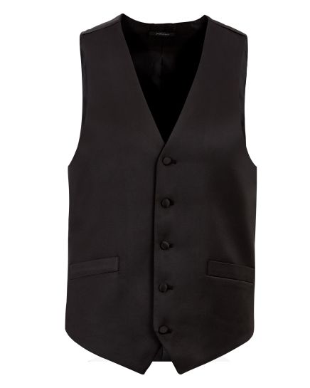Angelo Rossi Black Satin Tuxedo Vest