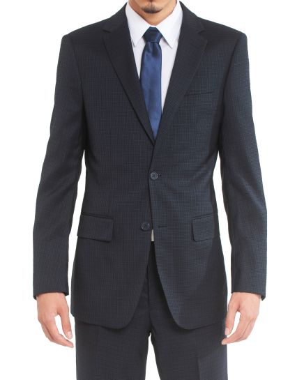 Hollywood Suit Mini Check Modern Fit Navy Suit