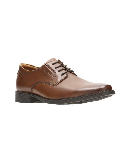 Clarks Leather Tilden Plain Toe Tan Shoe