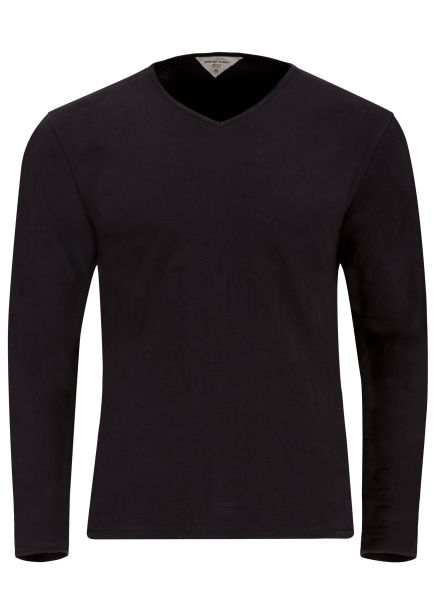 George Austin Black Long Sleeve V-Neck T-Shirt