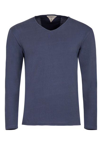 George Austin Blue Long Sleeve V-Neck T-Shirt