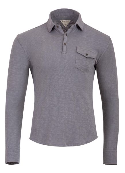 George Austin Grey Long Sleeve Rony Raglan Polo Shirt