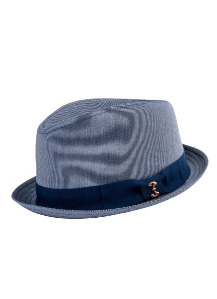 Henschel Pinstripe Navy Fedora Hat