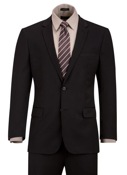 Cosani Solid Modern Fit Wool Black Suit
