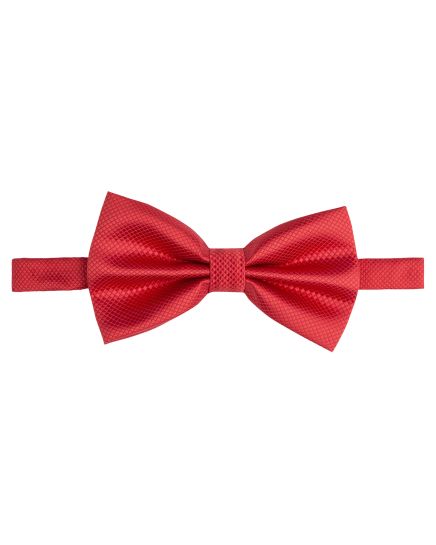 Angelo Rossi Red Quilted Satin Bow Tie & Pocket Square Set
