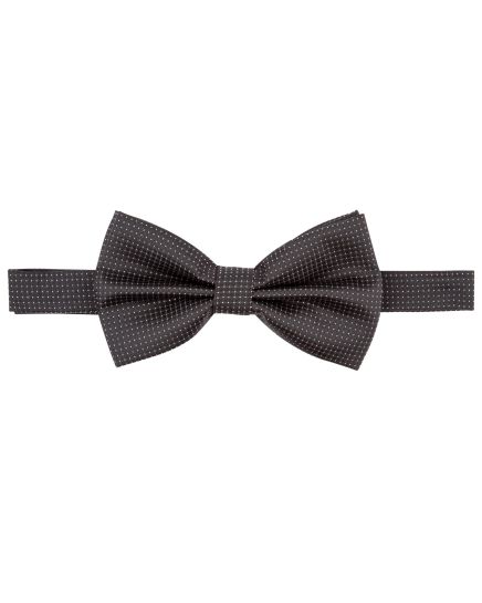 Angelo Rossi Black Dotted Bow Tie & Pocket Square Set