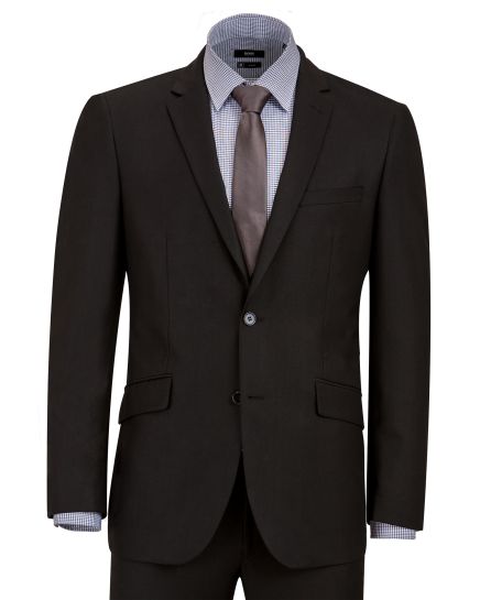 Hollywood Suit Men’s Slim Fit Cotton Blend Solid Black Suit