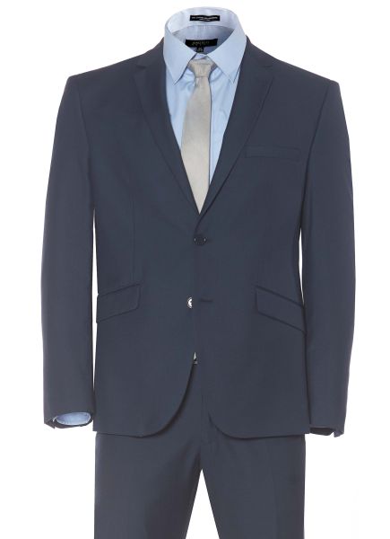 Hollywood Suit Men’s Slim Fit Cotton Blend Solid Blue Suit