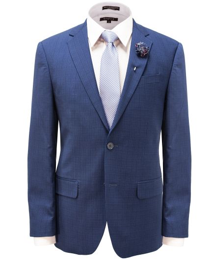 Hollywood Suit New Blue Sharkskin Modern Fit Suit