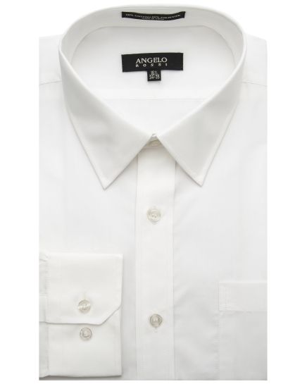 Angelo Rossi Off White Modern Fit Dress Shirt
