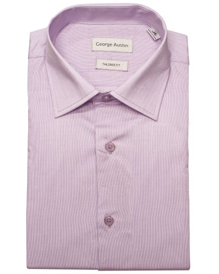 George Austin Lavender Cotton Basket Weave Dress Shirt